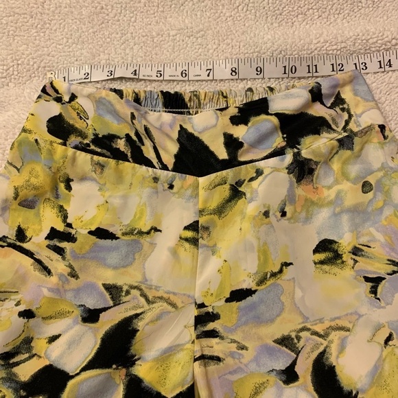 Bar III Yellow Floral Wide Leg Boho Palazzo Pants - Picture 8 of 12